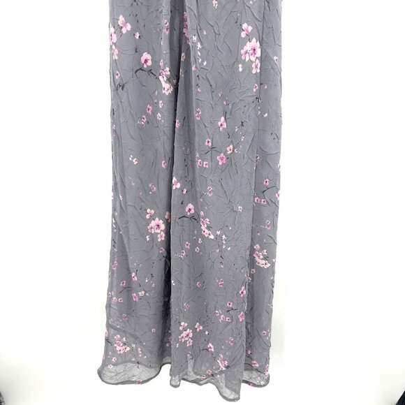 Vintage Y2K All That Jazz Blue Crinkle Floral Print Maxi Dress Women's Small - Picture 6 of 7